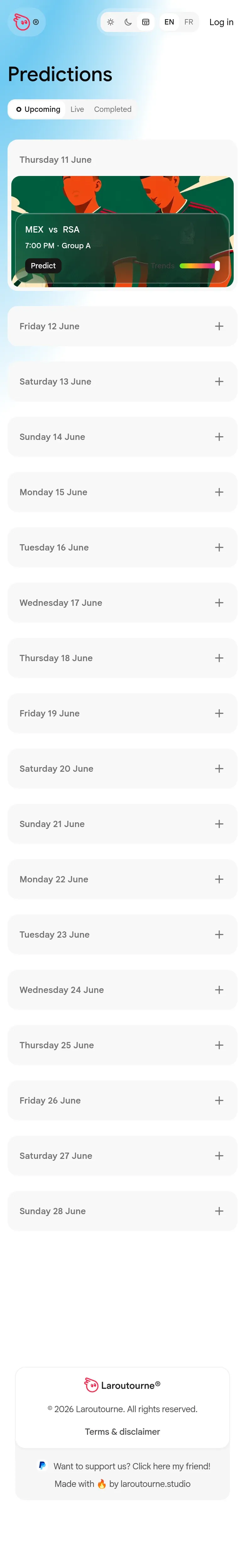 Laroutourne.football mobile view