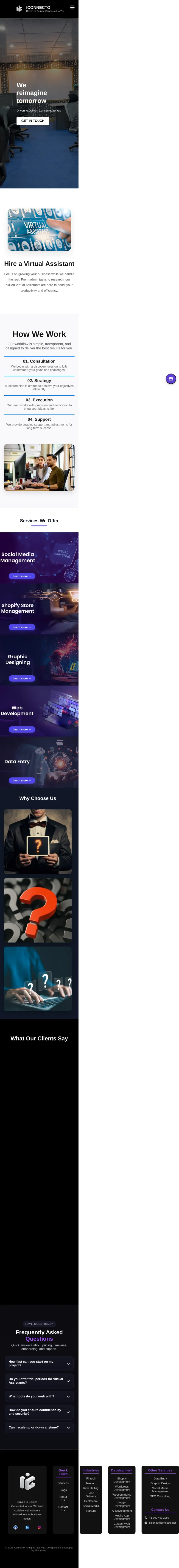Hire Personal Assistant - iConnecto mobile view