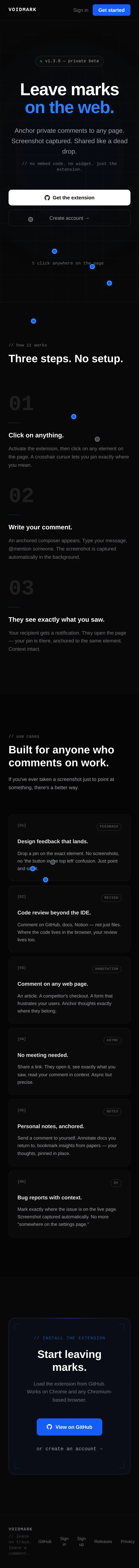 VoidMark — Leave marks on the web mobile view
