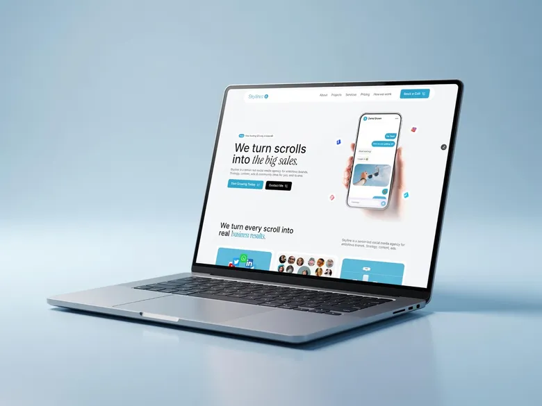 Skylinex - Social Media Agency Website mobile view