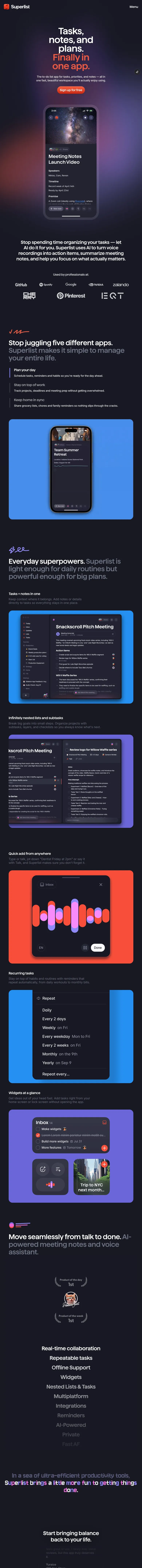Superlist â Task Management & To-Do List App for Work and Life mobile view
