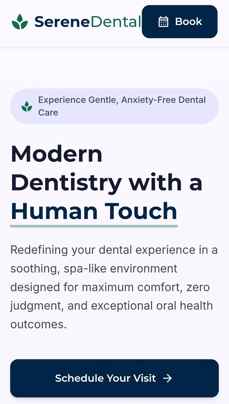 Serene Dental - Modern Dentistry with a Human Touch mobile view