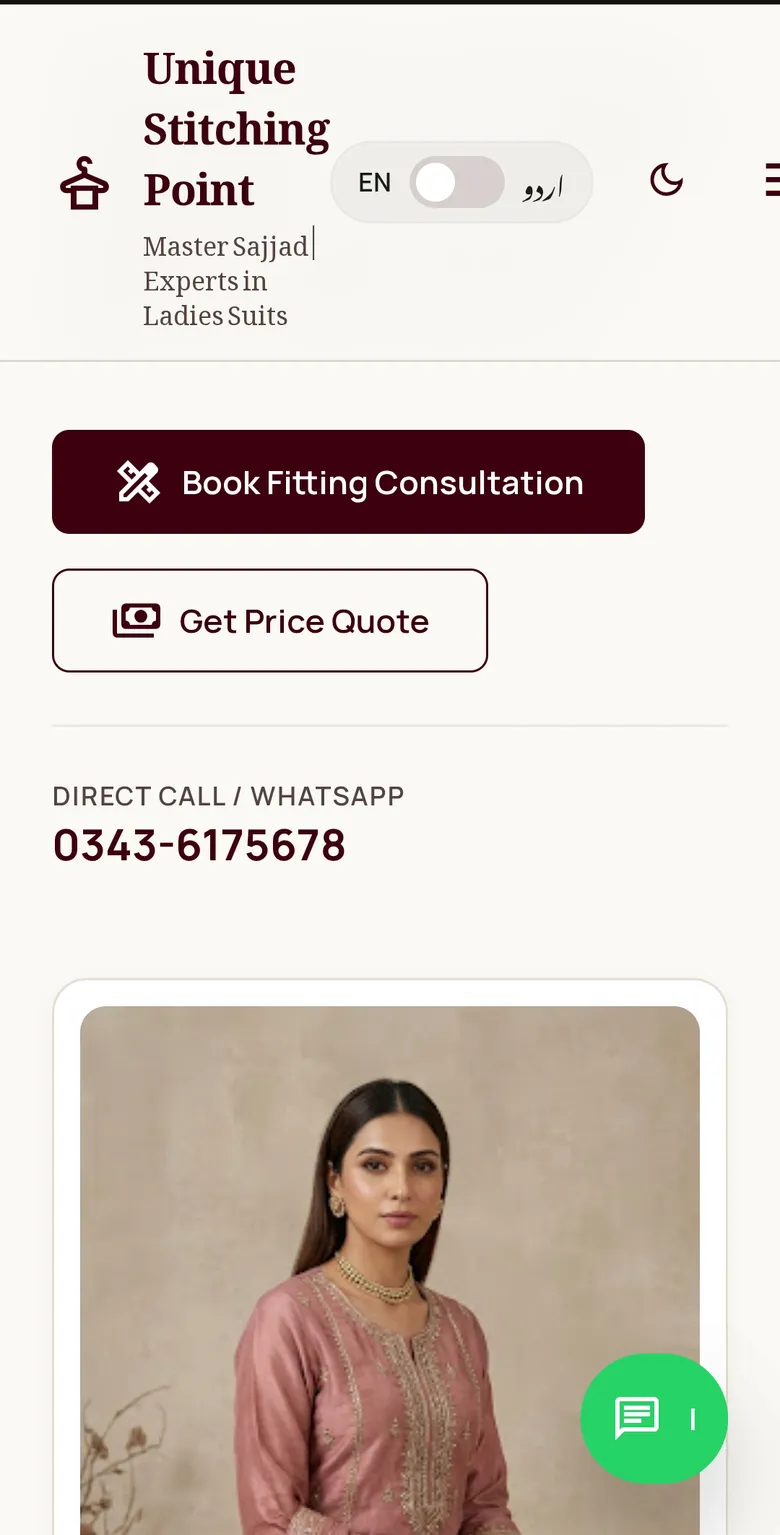 Unique Stitching Point | Premium Women's Tailoring Faisalabad mobile view