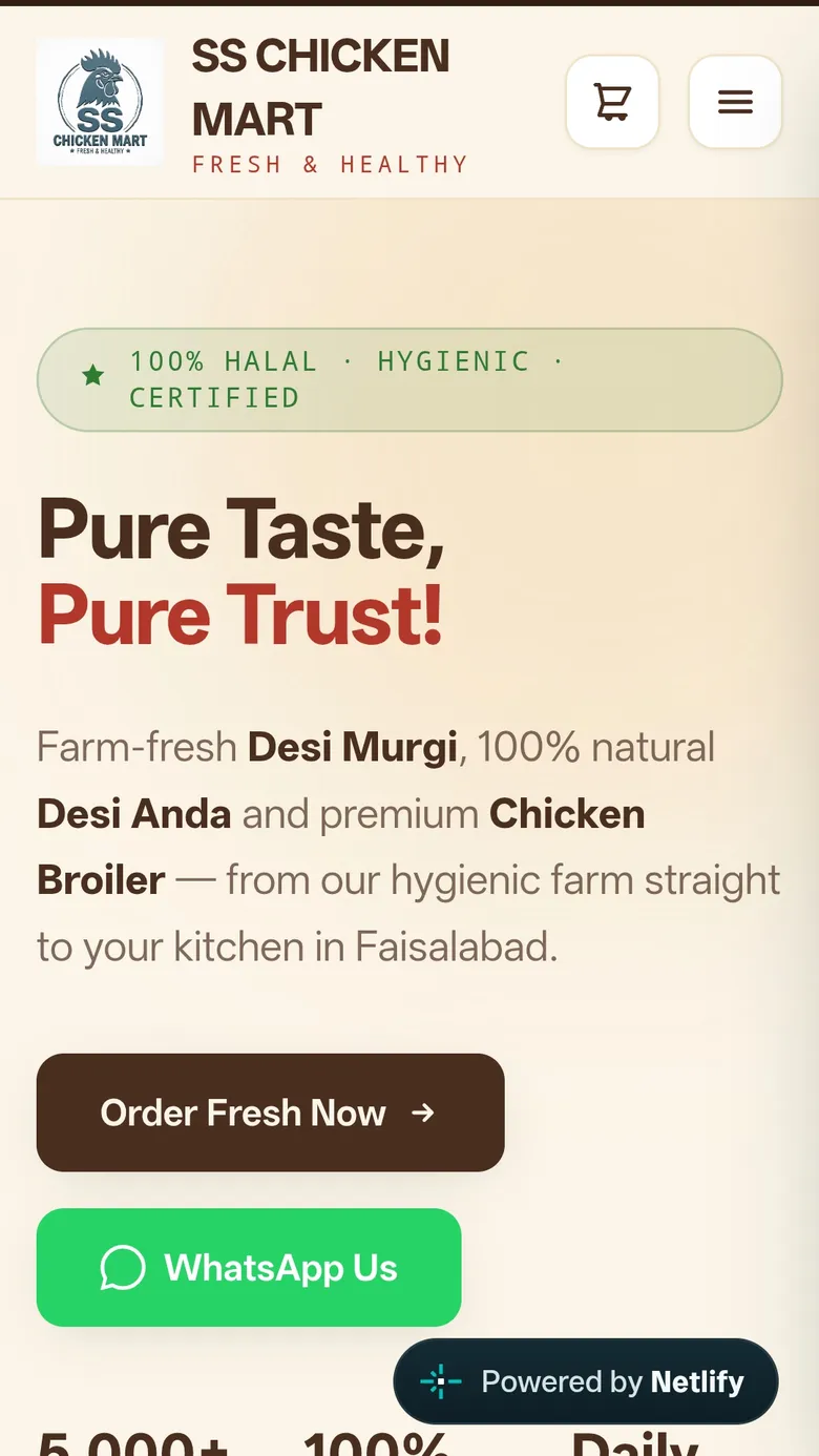 SS Chicken Mart — Fresh & Healthy | 204 Check Road, Faisalabad mobile view