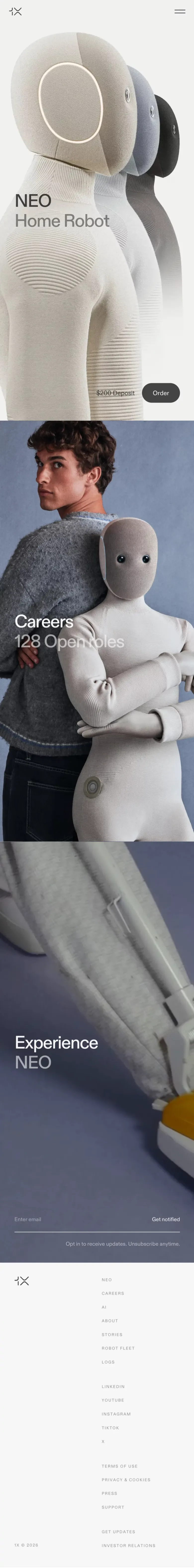 1X Technologies | Safe humanoids for the home mobile view