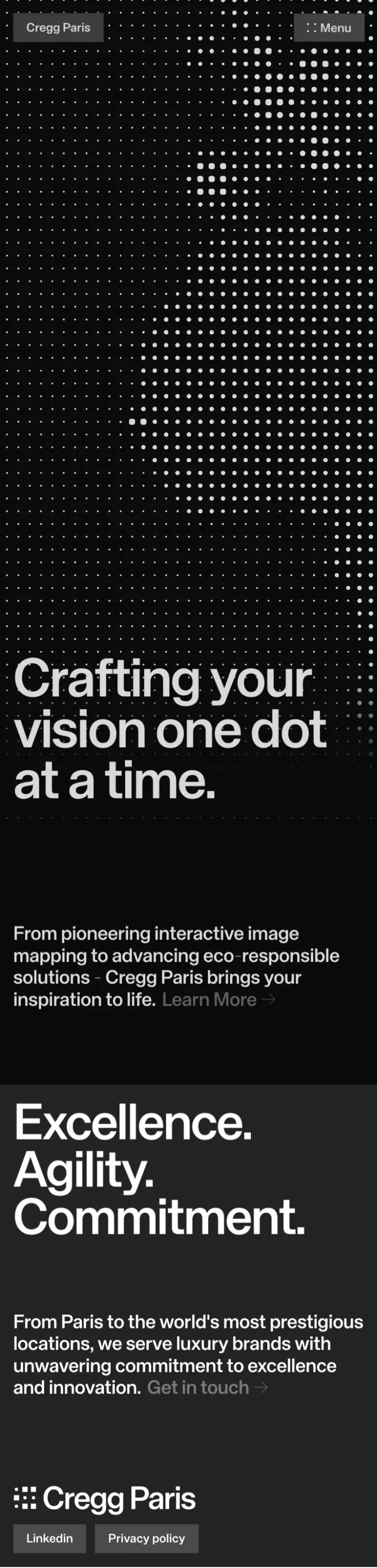 Crafting your vision one dot at a time. | CREGG Paris mobile view