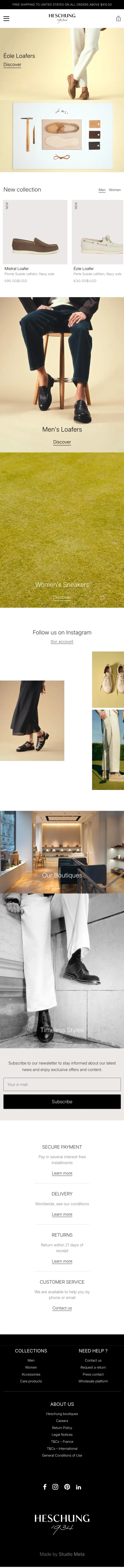 Heschung, fabricant français de chaussures depuis 1934– Heschung & Cie mobile view