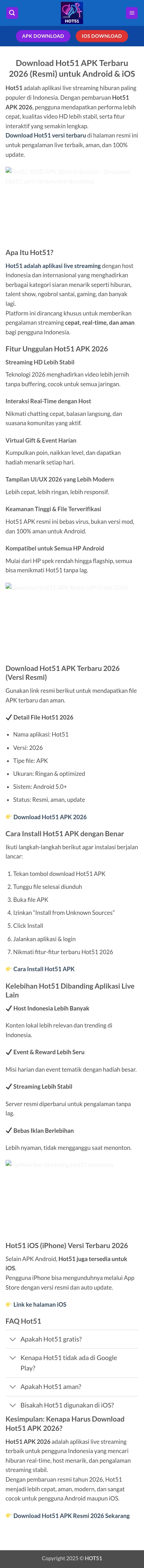Hot51 APK Terbaru 2026 - Download Resmi untuk Android & iOS mobile view