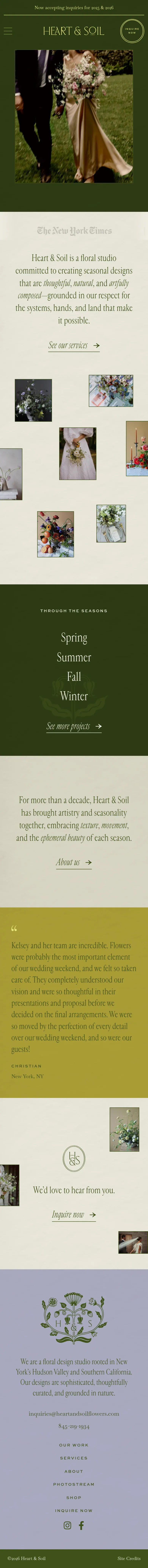 Heart & Soil Flowers mobile view