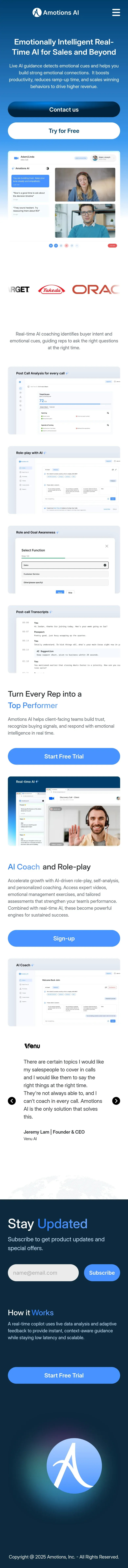 Amotions AI mobile view