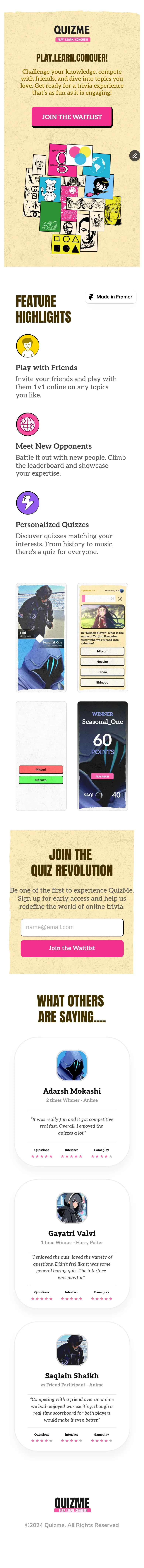My Framer Site mobile view