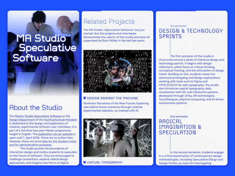 MA Studio Speculative Software mobile view