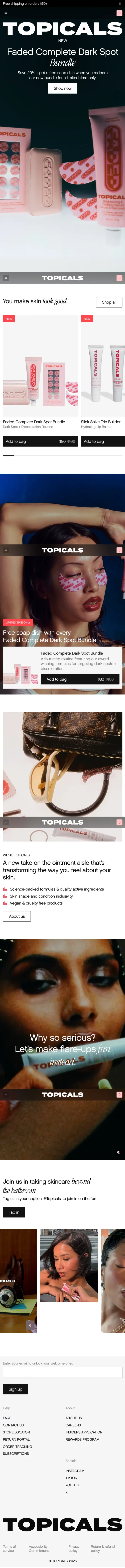 Topicals | Skincare for Flare-Ups mobile view