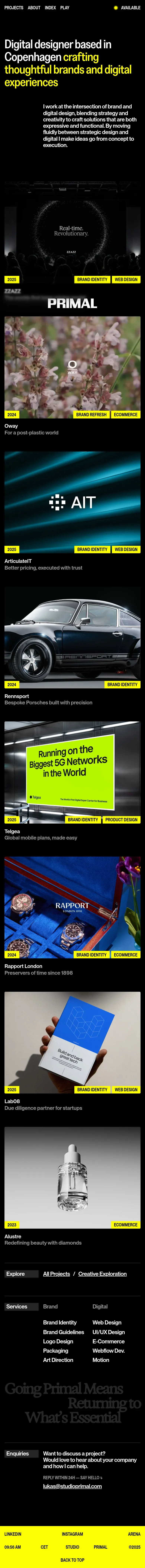 Studio Primal | Brand & Digital Design mobile view
