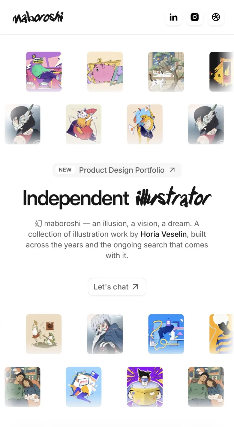 maboroshi — Independent Illustrator & Design Lead mobile view
