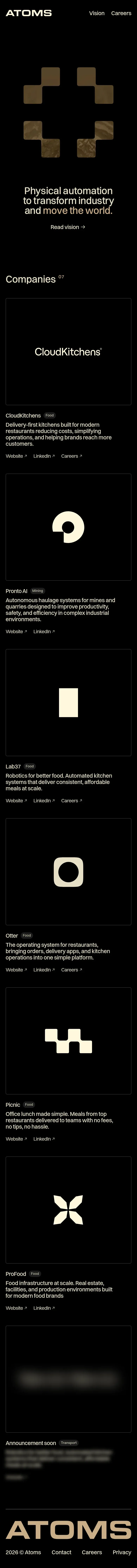 Atoms mobile view