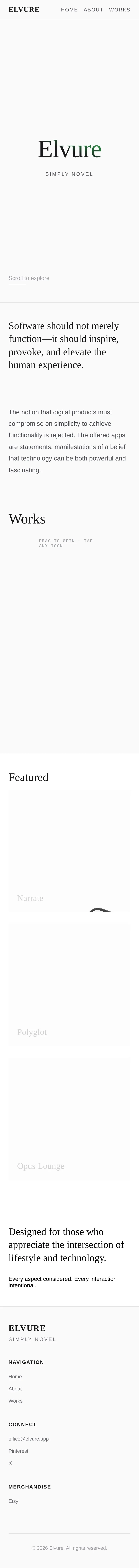 Elvure — Simply Novel mobile view