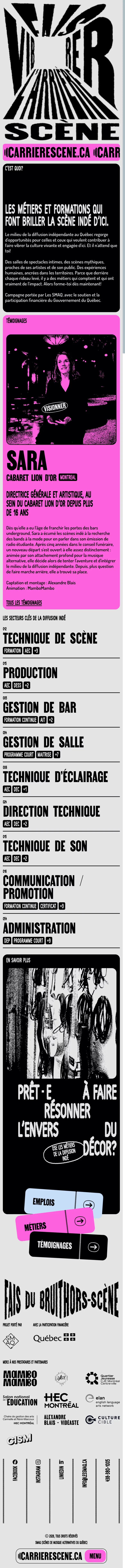 Carrière scène - SMAQ (Scènes de Musique Alternatives du Québec) mobile view