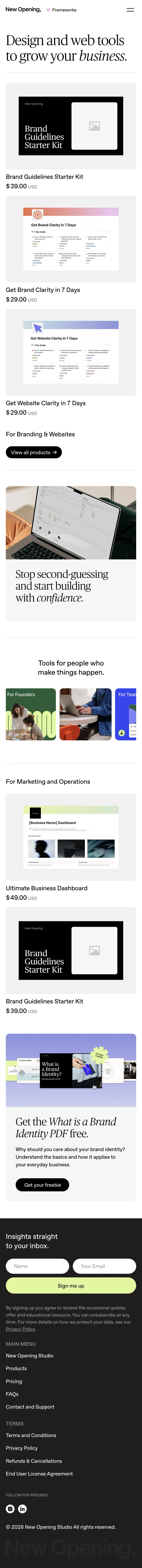 Design, Brand and Website Tools for Business | New Opening Supply mobile view