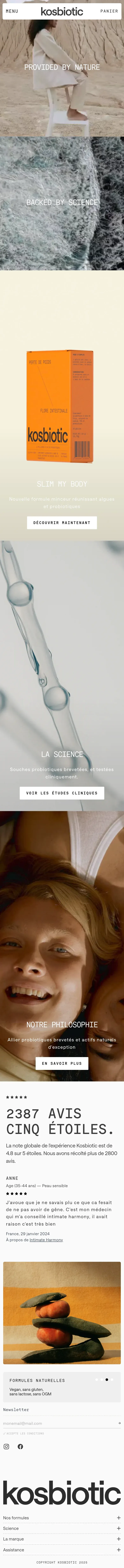 Kosbiotic mobile view