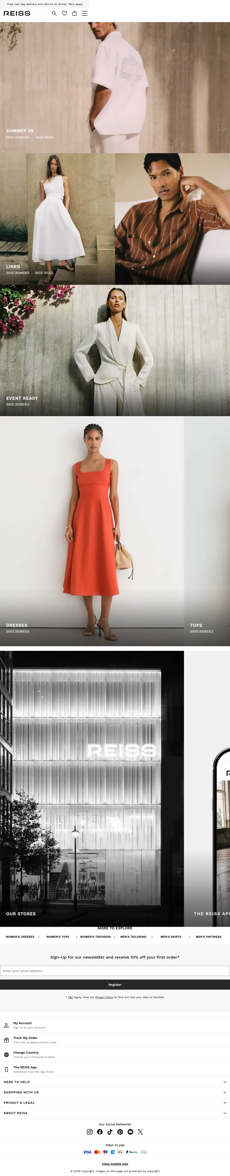 Reiss mobile view