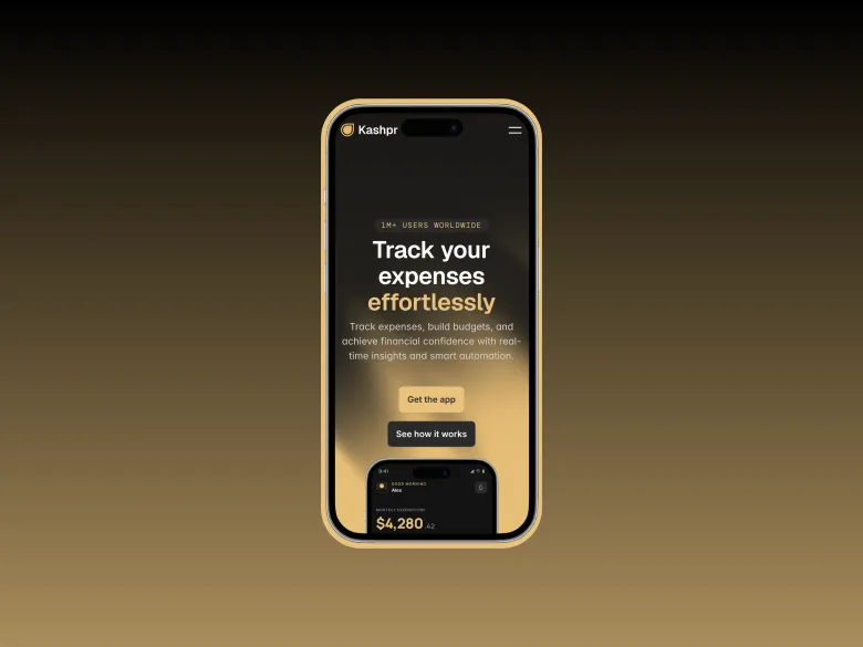 Kashpr - Fintech App Landing Page Template mobile view
