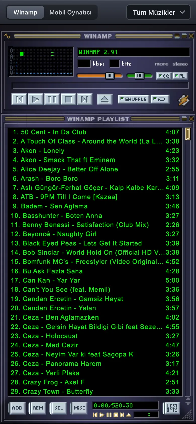 XP mobile view