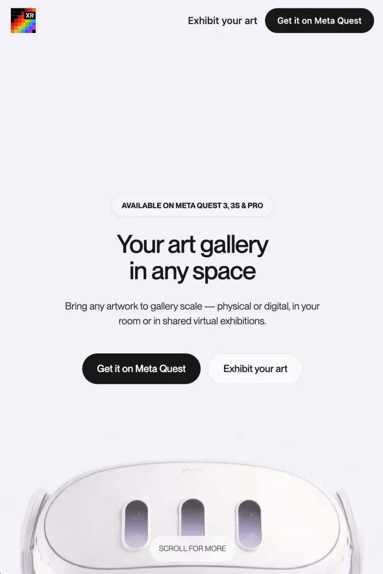 Digital Original XR — Your Art Gallery in Any Space mobile view