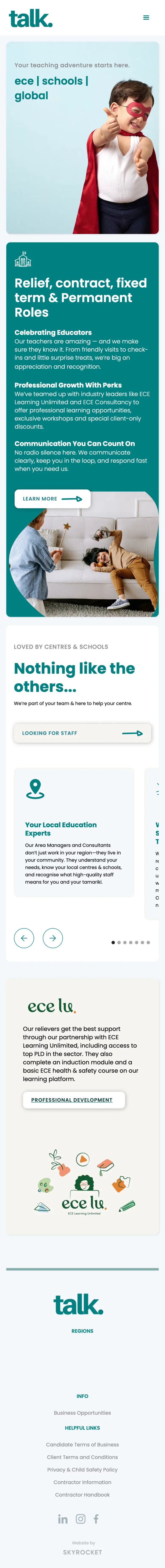 Teaching Recruitment Agency NZ | ECE, Primary & Secondary | Talk Recruitment mobile view