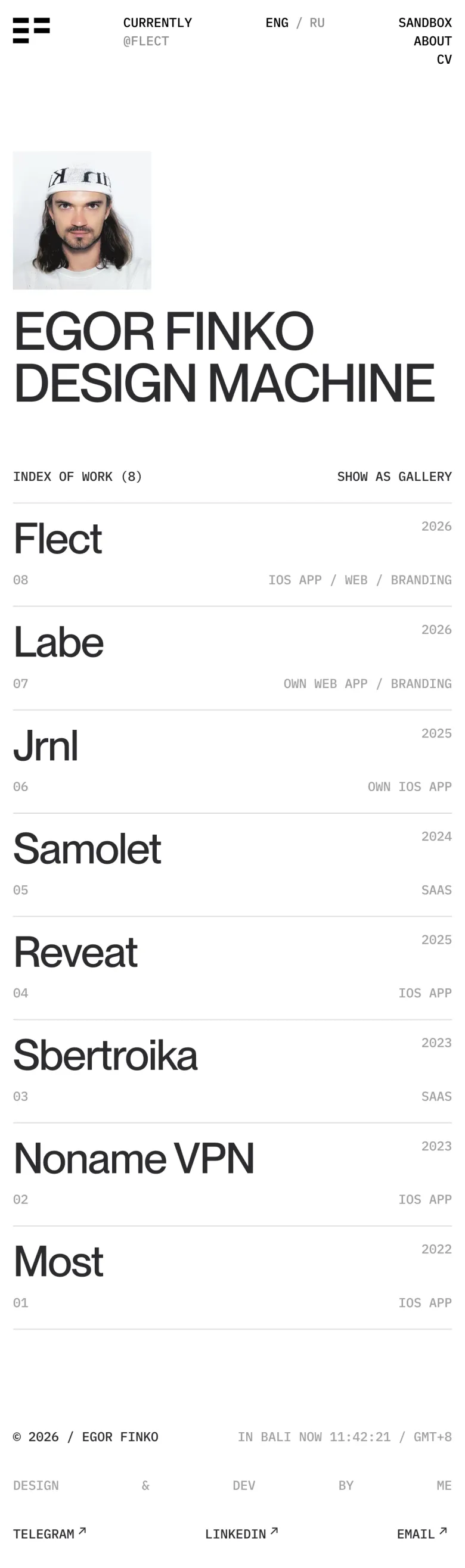 Egor Finko / Design Machine mobile view