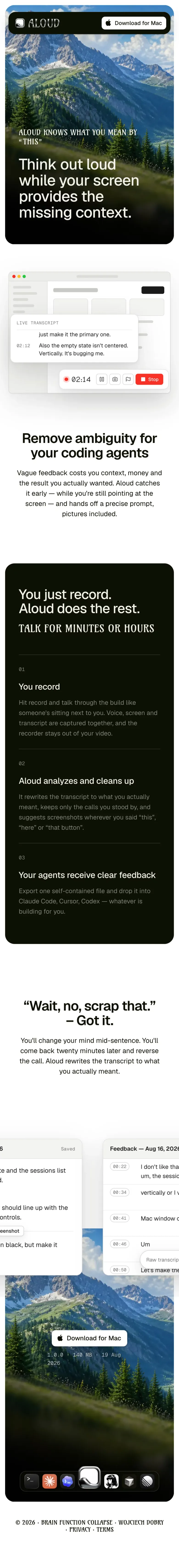 Aloud — think out loud, your coding agents get the plan mobile view