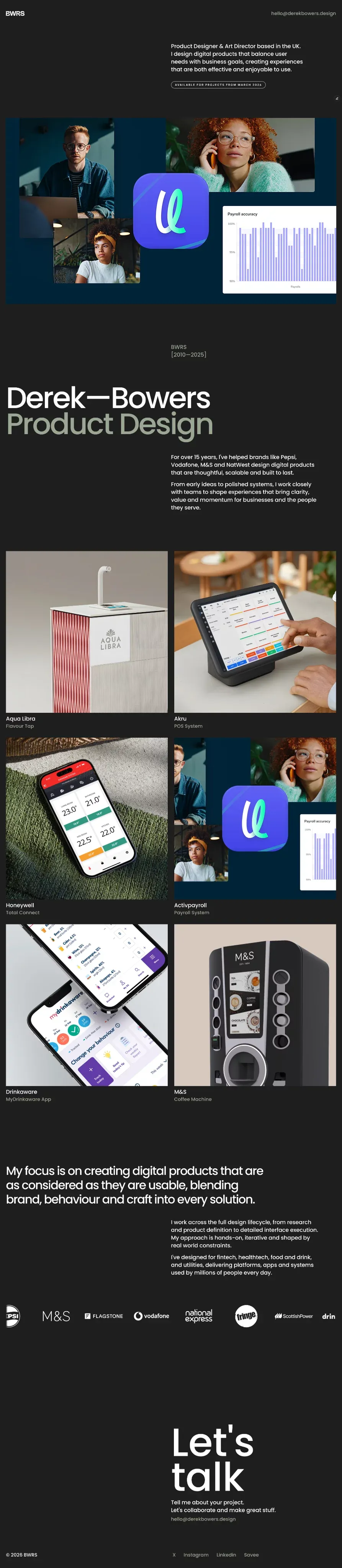 Derek Bowers | Product Designer - Portfolio design