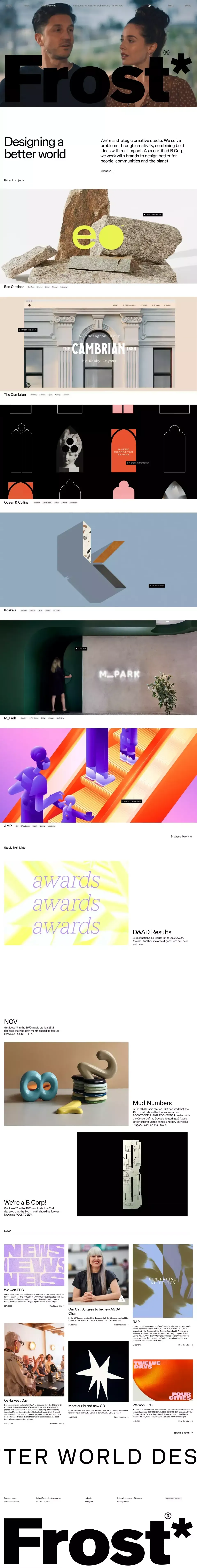 Frost* - Portfolio design
