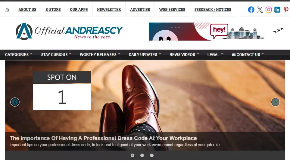 THE OFFICIAL ANDREASCY | News to the core - Blog design