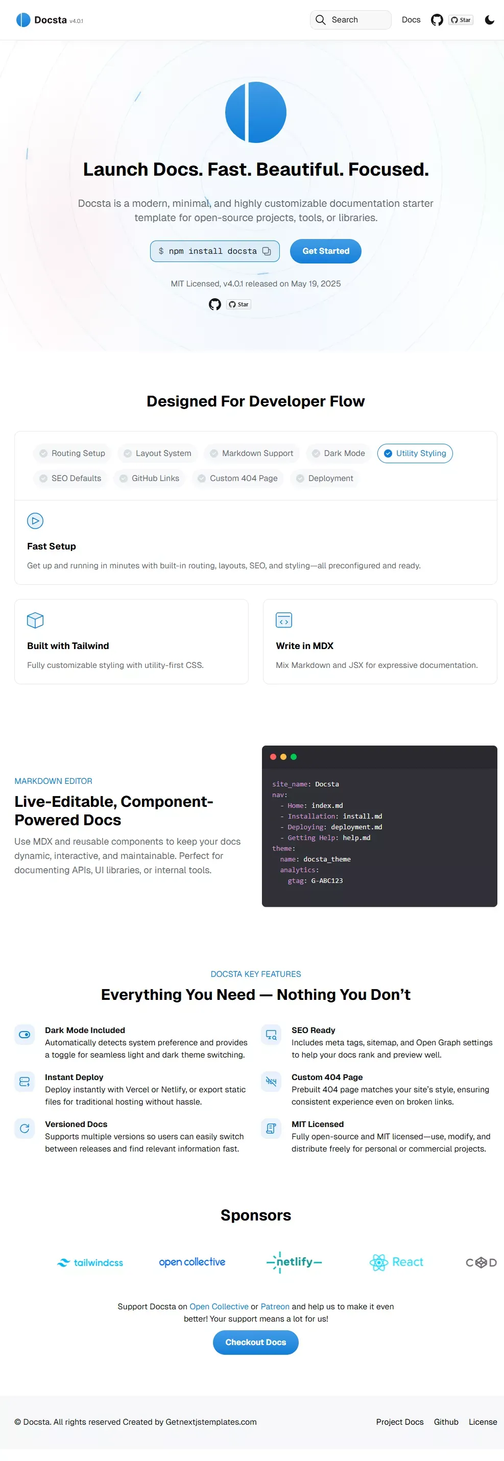 Next.js Documentation Template | Launch Your Docs Page in Minutes - Blog design
