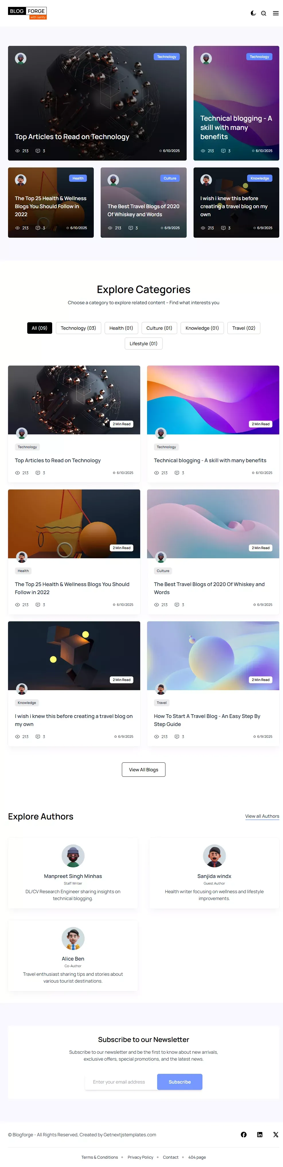 SEO-Friendly Blog Template for Next.js | Article & Magazine Sites - Template design