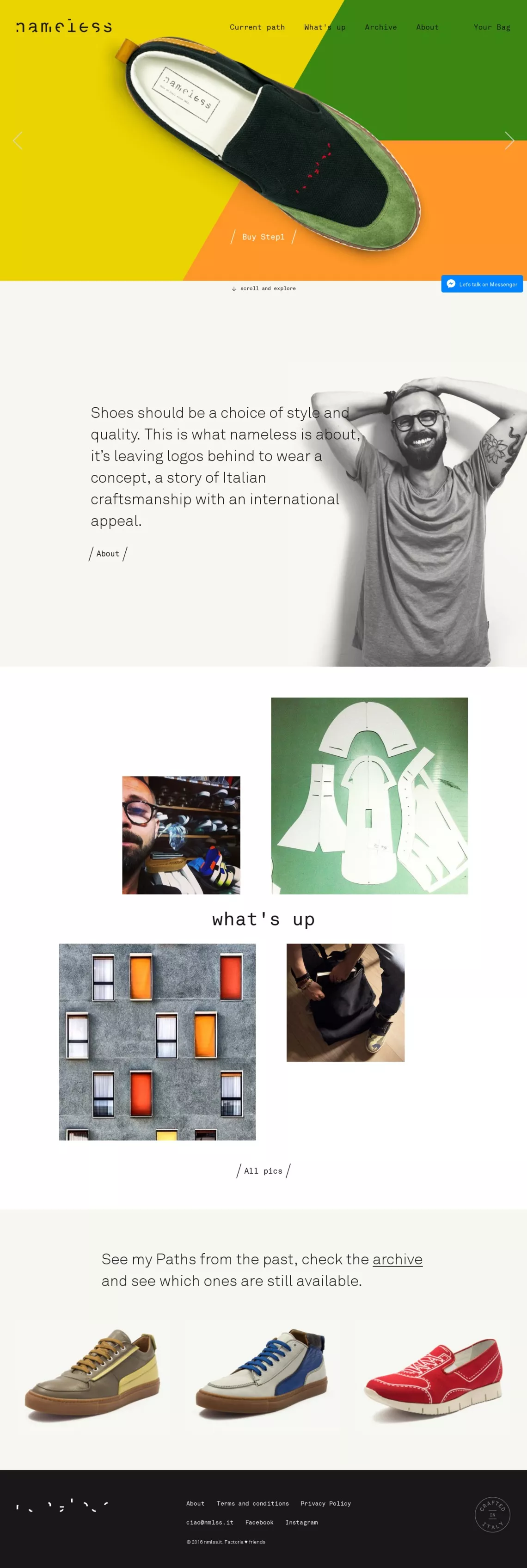 Nameless Online Shop | Handcrafted sneakers on Land-book - get 