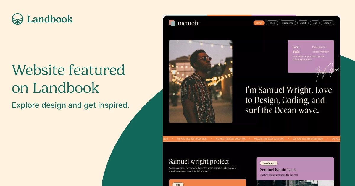 Memory Website Style Memoir - Webflow HTML website template on Landbook - get inspired by ...