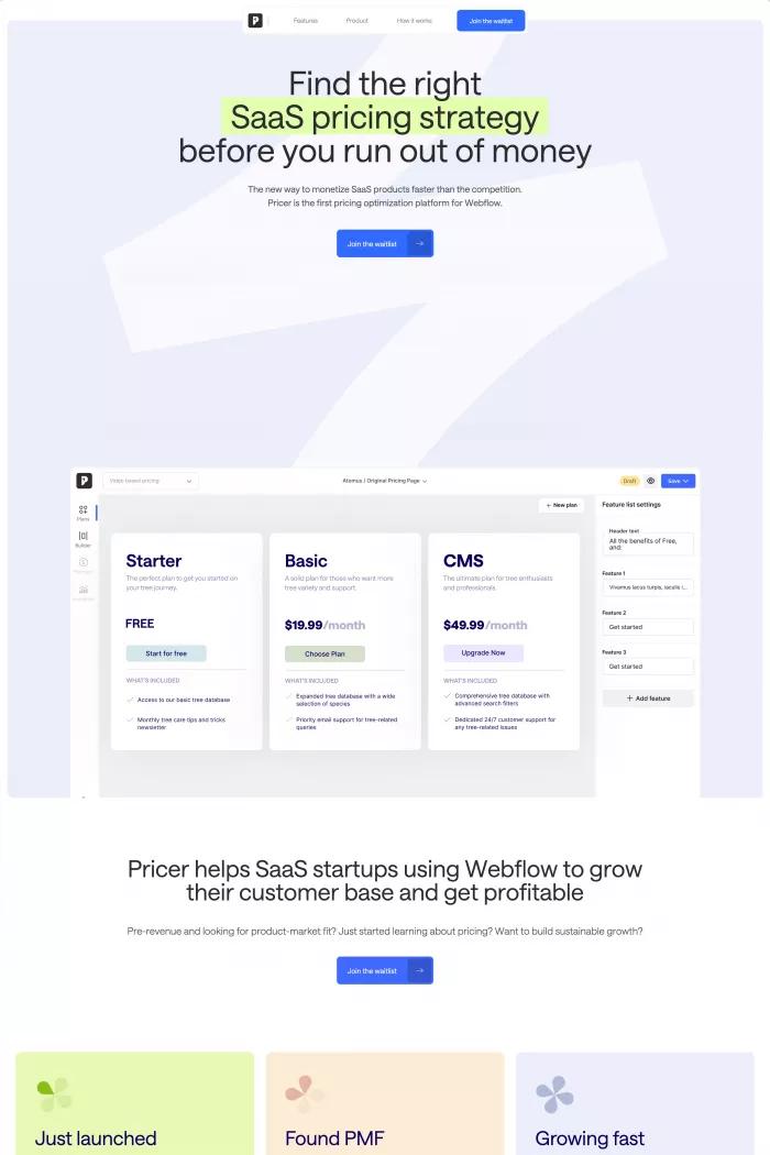 Pricer - SaaS Pricing Page Builder for Webflow
