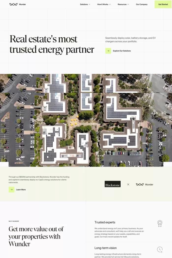 Screenshot taken from Real estate's most trusted energy partner – Wunder
