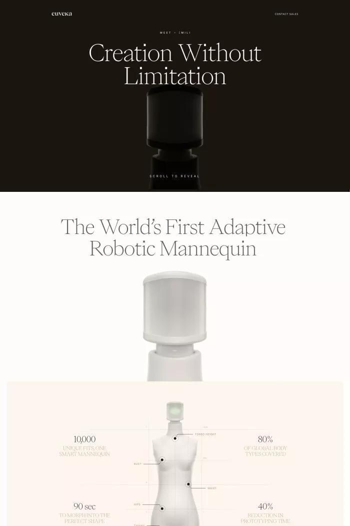 Screenshot taken from Euveka - Scalable and connected robot mannequins