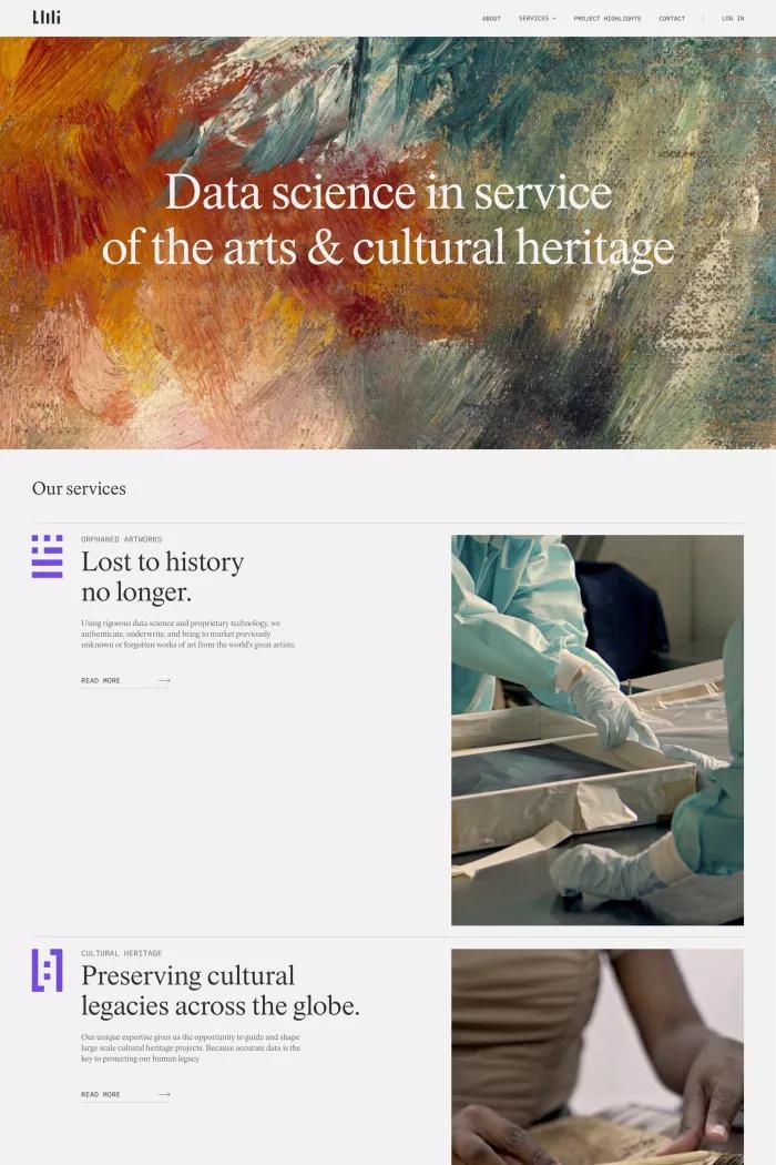 Screenshot taken from LMI Group: data science in service of the arts & cultural heritage