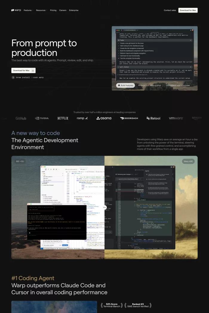 Screenshot taken from Warp: The Agentic Development Environment