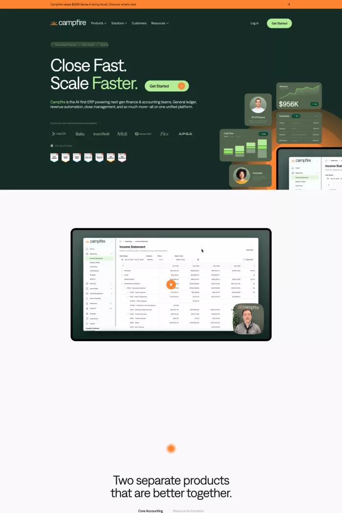 Screenshot taken from Campfire | The modern approach to accounting.
