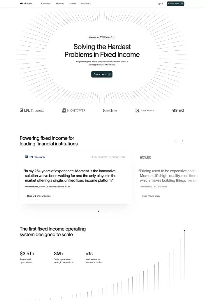 Screenshot taken from Moment | Fixed Income Trading and Data for Wealth Platforms
