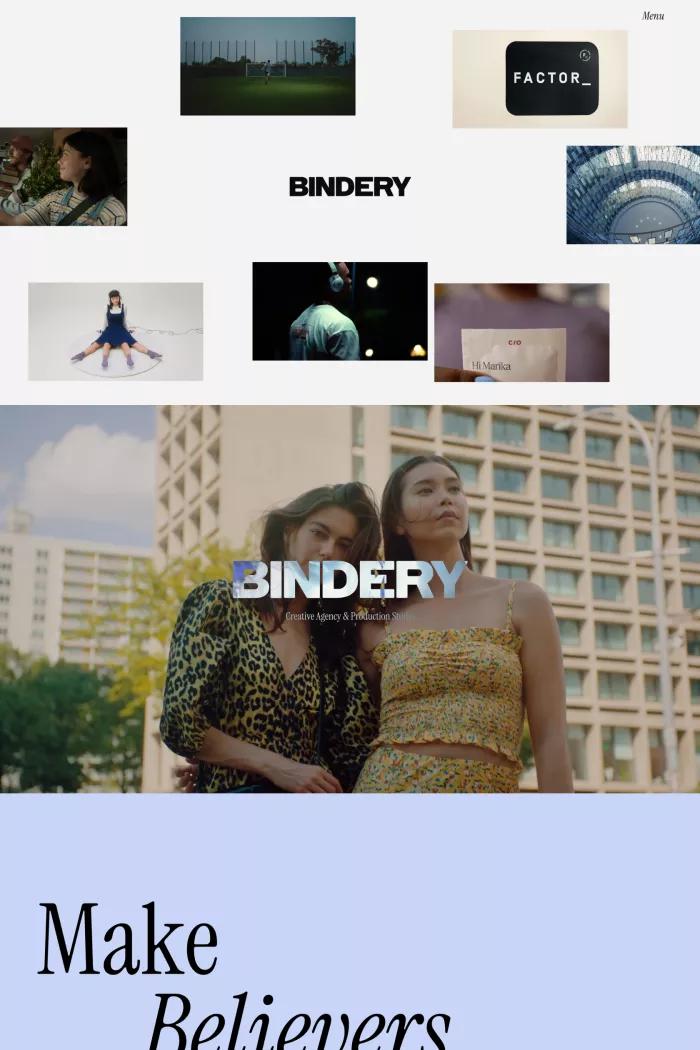 Screenshot taken from Bindery - A Creative & Production Studio