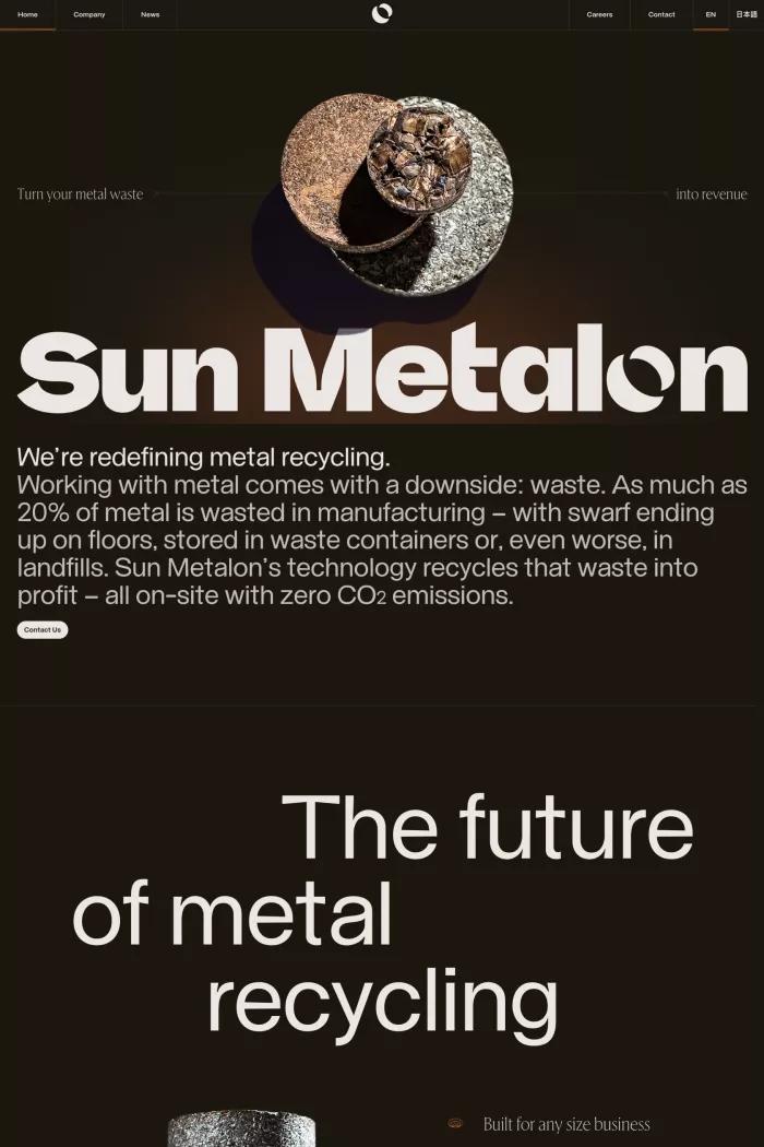 Screenshot taken from Turn your metal waste into revenue – Sun Metalon