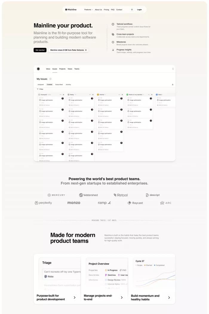 Screenshot taken from Mainline - Modern Next.js Template