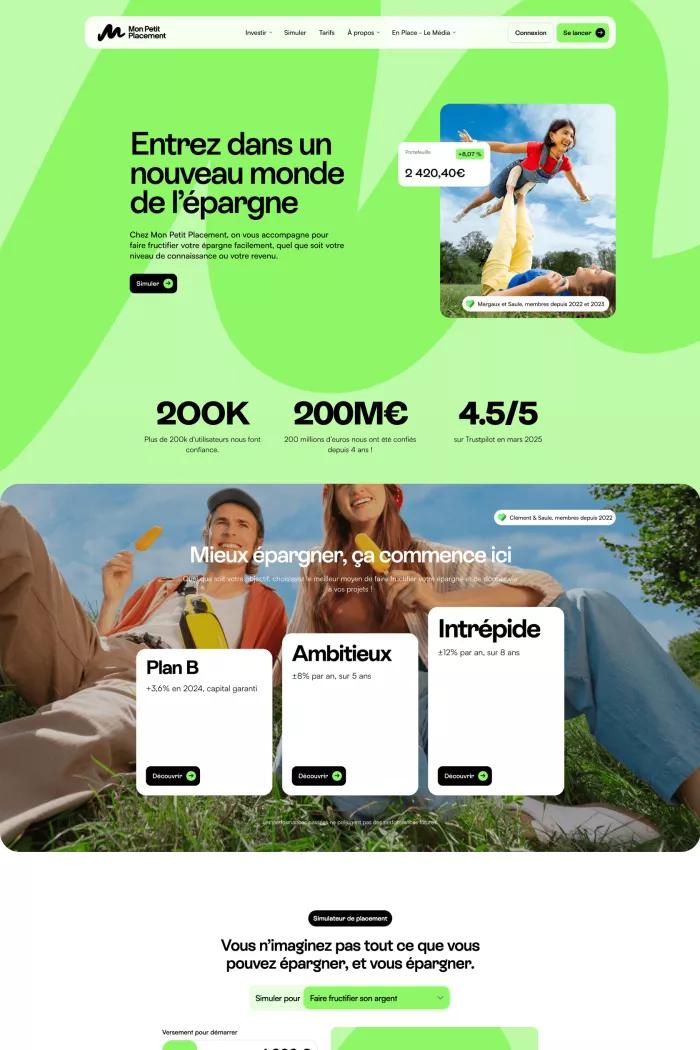 Screenshot taken from Entrez dans un nouveau monde de l’épargne ! | Mon Petit Placement