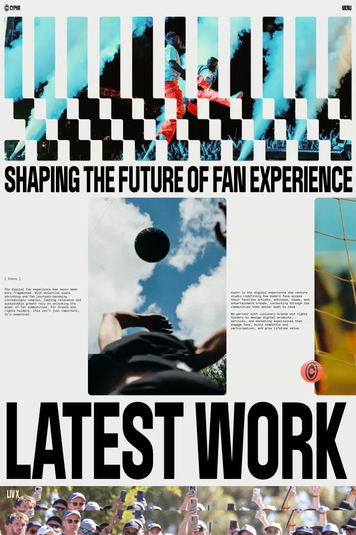 Screenshot taken from Cyphr — Shaping the future of fan experience